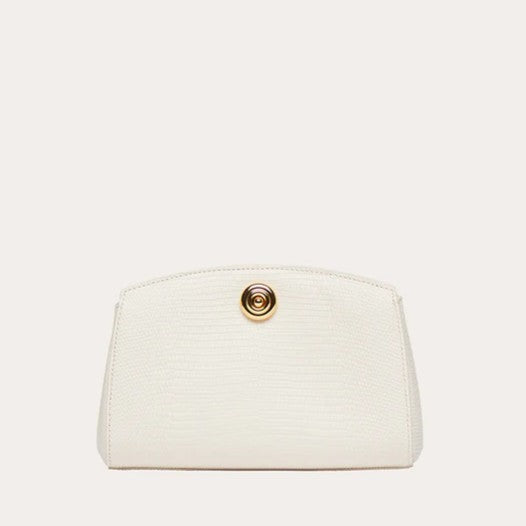 Minimal Suede Mandala Metal Push Lock Clutch Bag