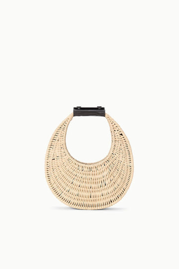 Crescent Natural Wicker Crossbody Bag