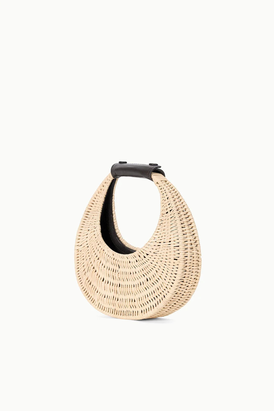 Crescent Natural Wicker Crossbody Bag