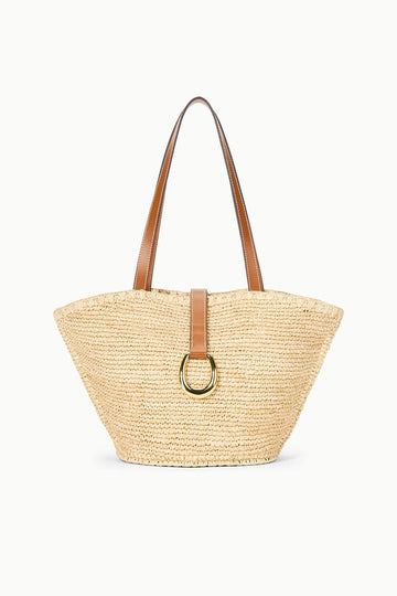 Natural Raffia Fan-Shaped Tote Bag